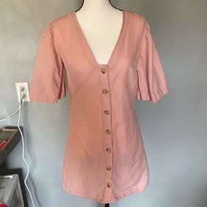 Pink Linen TopShop Dress